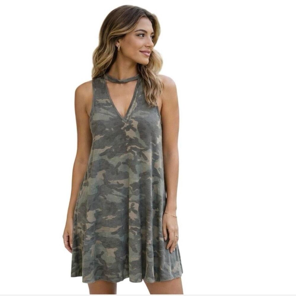 Alya Camo Choker Dress Sz S